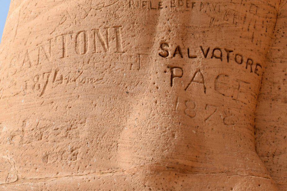 ancient graffitti at abu simbel egypt salvatore pace