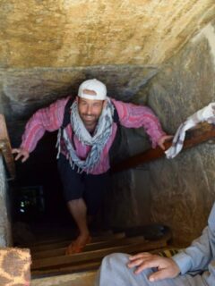 emerging from the red pyramid of djoser