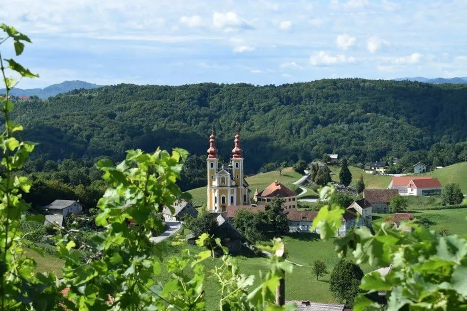 slovenia church vineyard