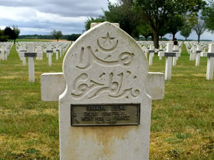 Somme Muslim grave in cemetary. Muslim soldiers fought for France