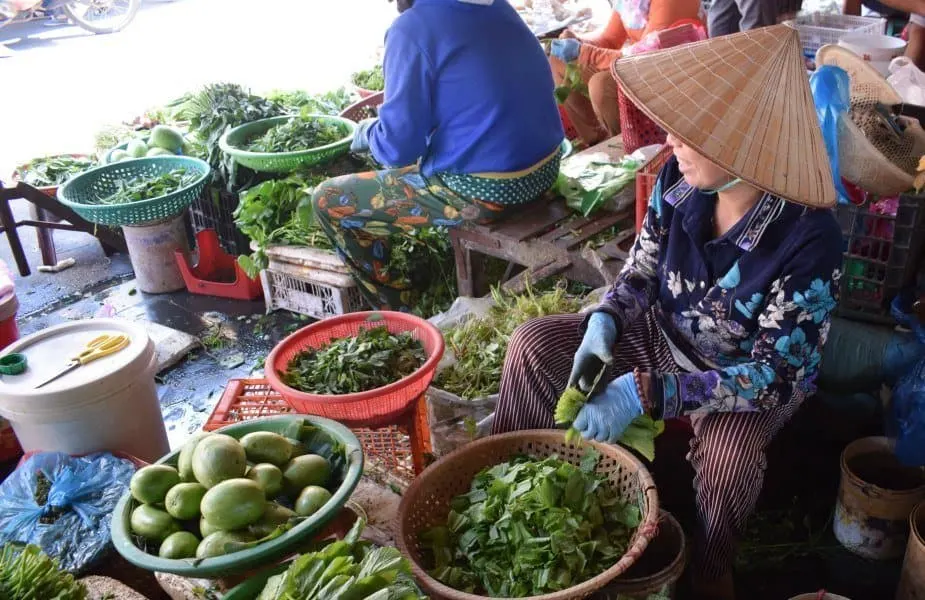 Buying fruit and vegetables hoi an central market