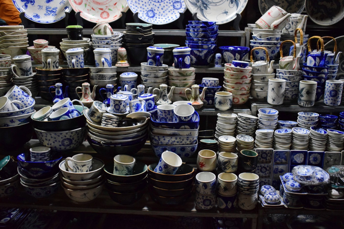 A shop in Hoi An selling beautiful blue and white china.