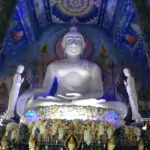 White Buddha in Blue Temple Near Chiang Rai Thailand