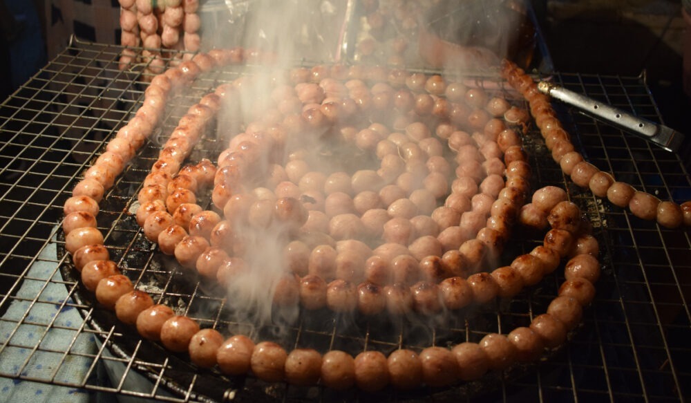 Thai street food sausages