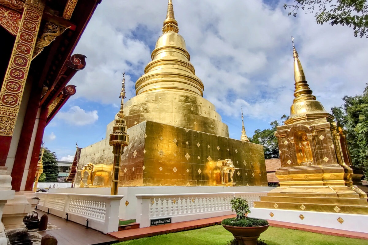 Beautiful golden temple within Chiang Mai Old Town