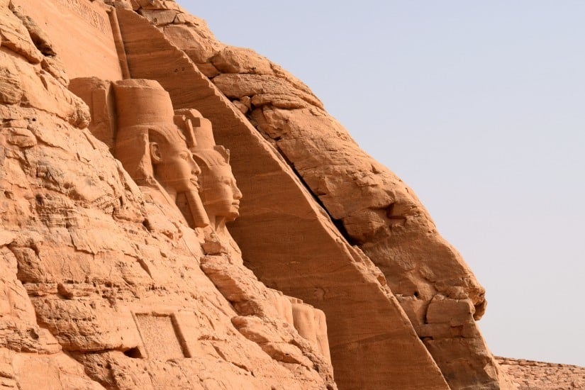 Abu Simbel, first views on arrival from Aswan