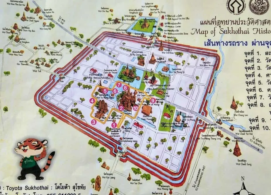 Map of Sukhothai Historic Site
