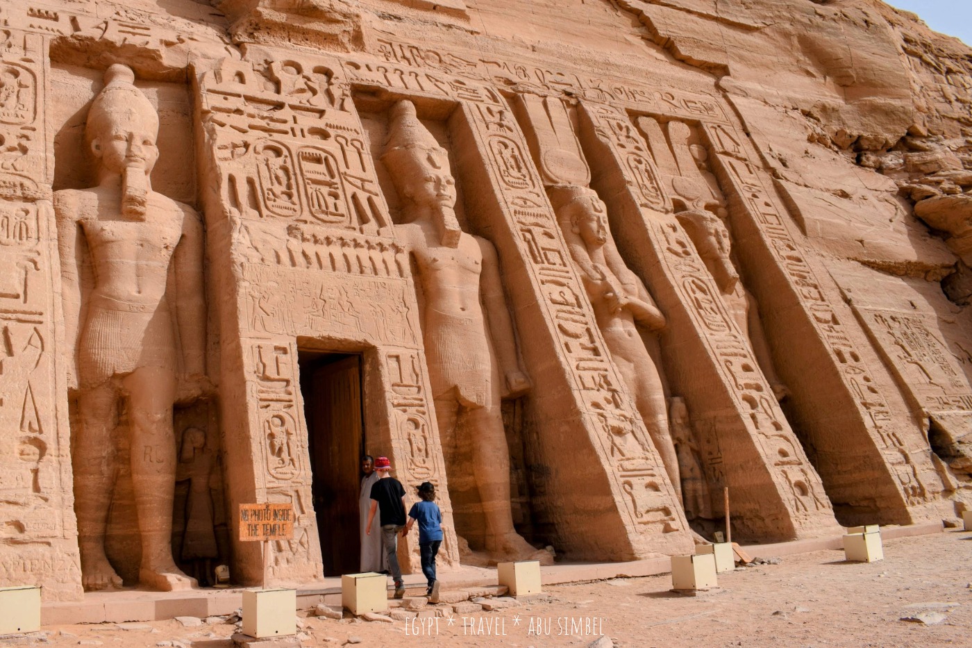 Ruins at Abu Simbel. Children entering.