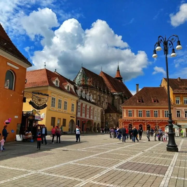 Brasov Main Square and Black Church Transylvania Romania