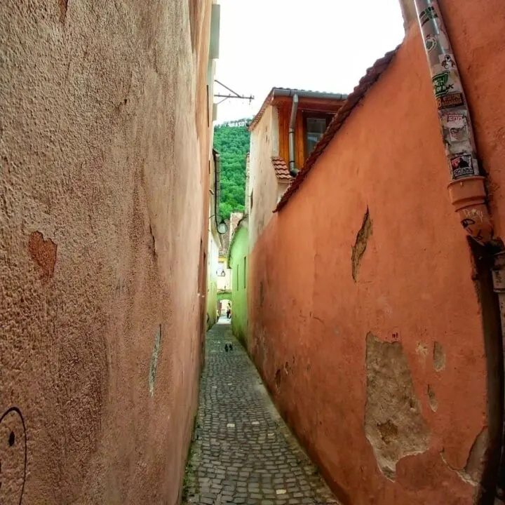 The narrowest road in Europe Brasov Romania