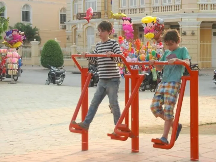 Playgrounds for kids in South East Asia. Battambang Cambodia