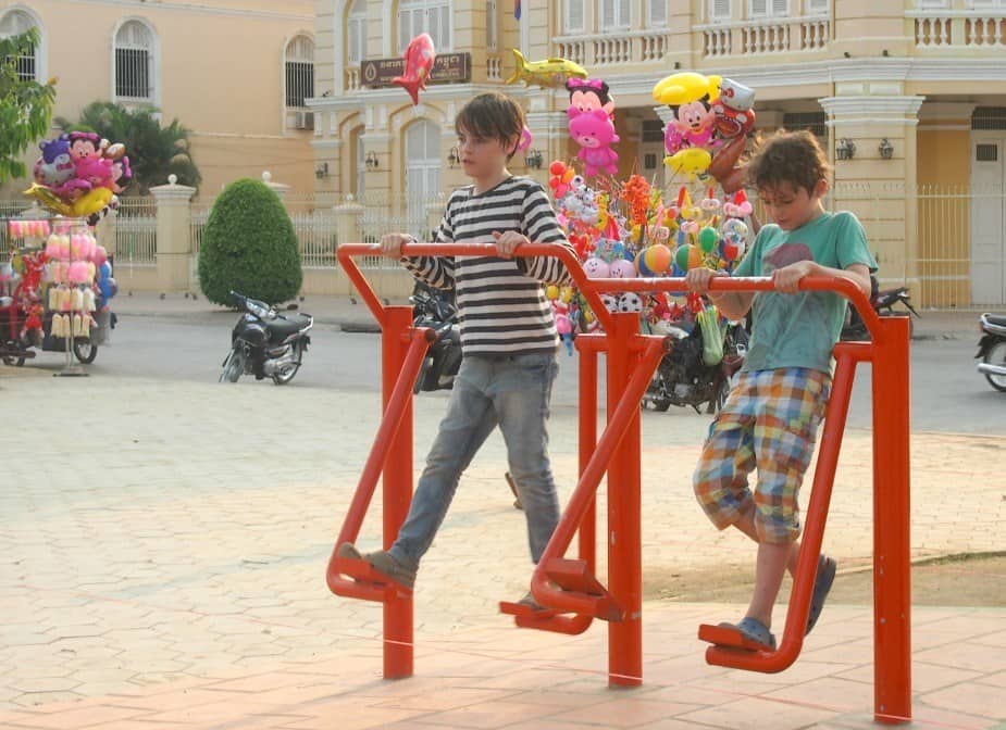 Playgrounds for kids in South East Asia. Battambang Cambodia