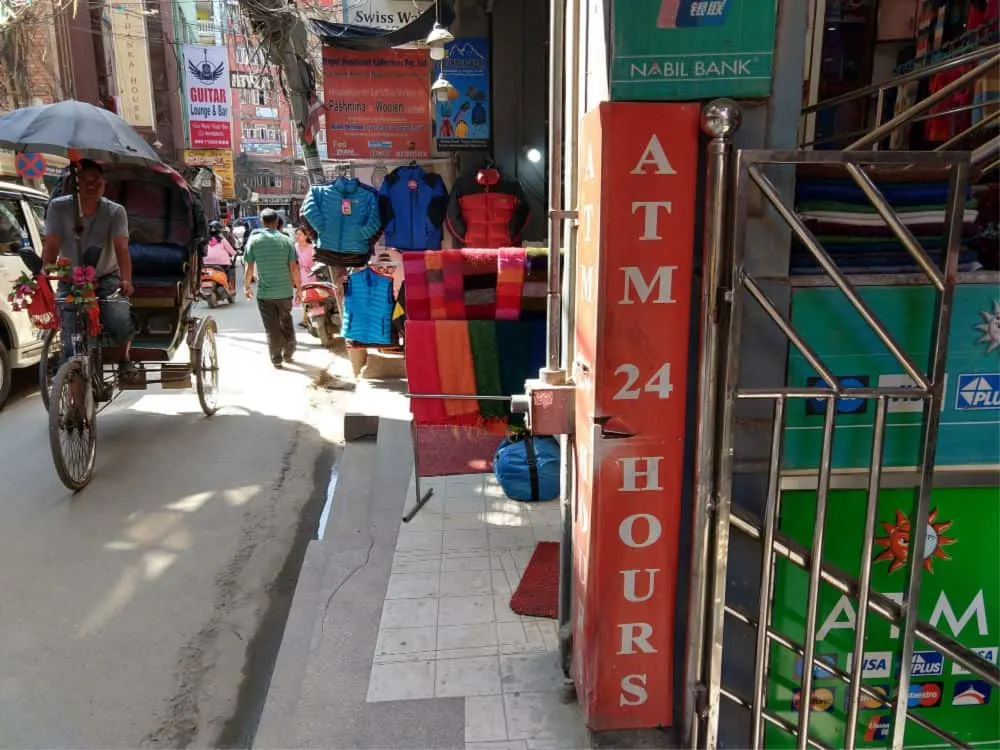 ATM or Cash point in Kathmandu near Thamel