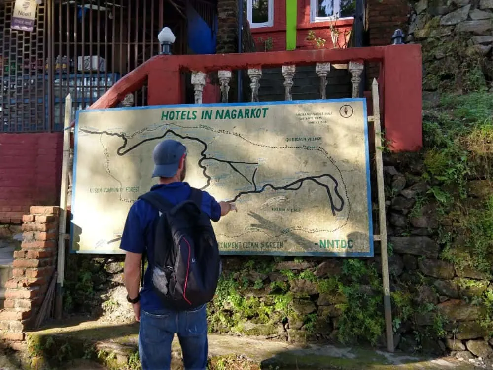 Nagarkot map Nepal