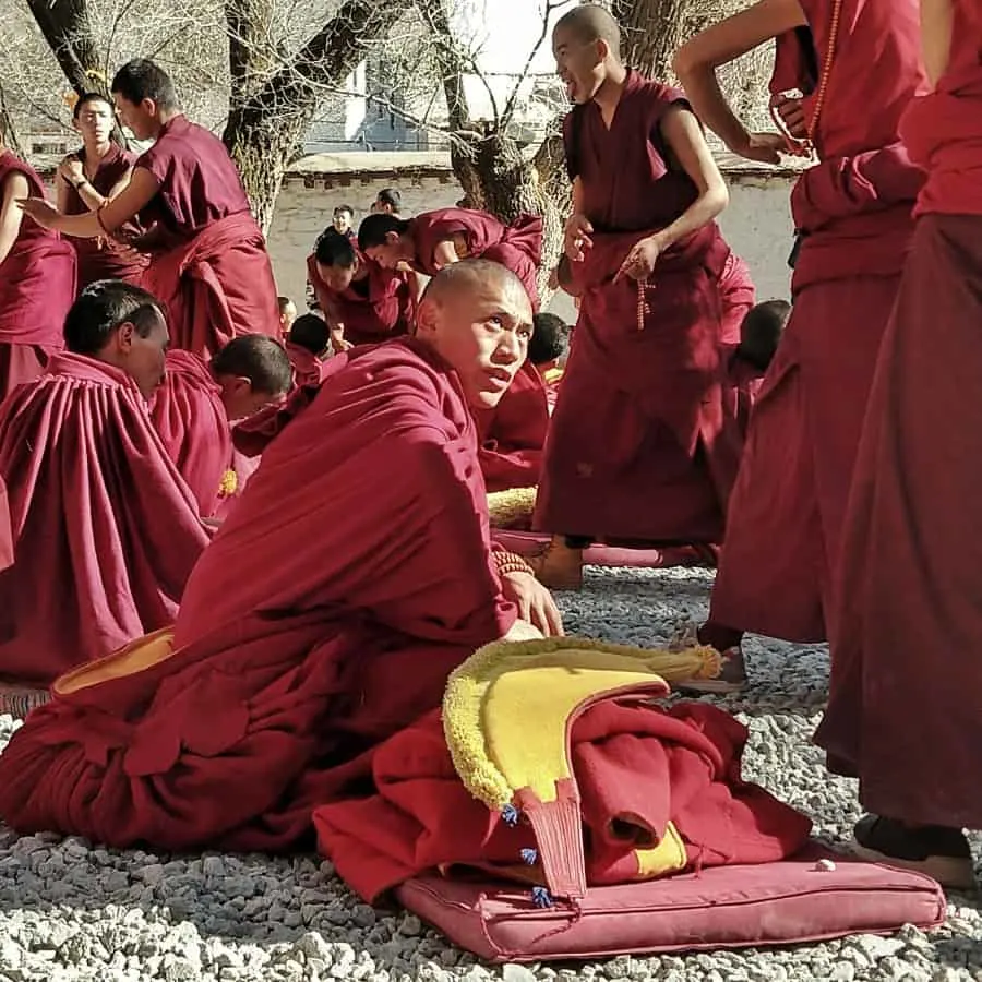 Debating Tibetan Monks Sera Monastery Tibet