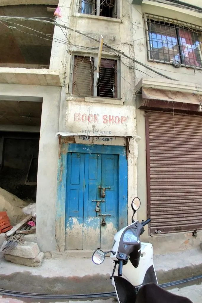 Freak Street book shop today after the earthquake