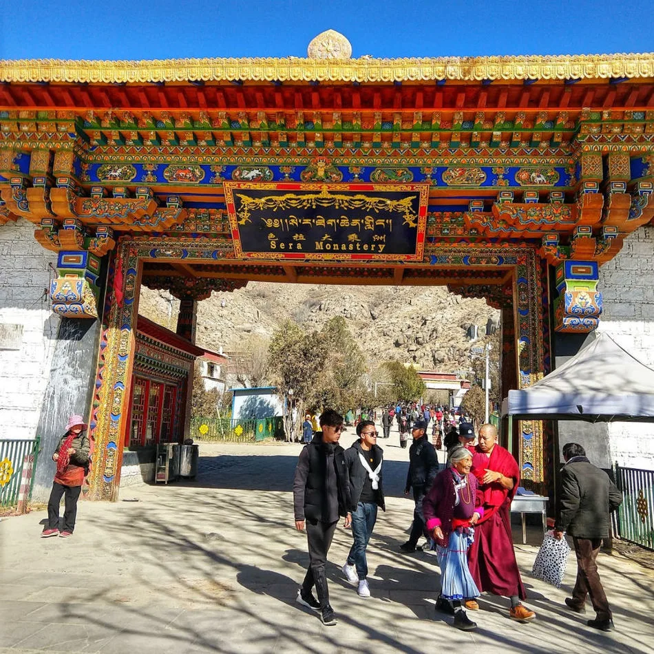 Entrance tothe Sera monastery Lhasa Tibet