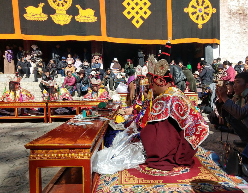 Monks at the Sera Monastery