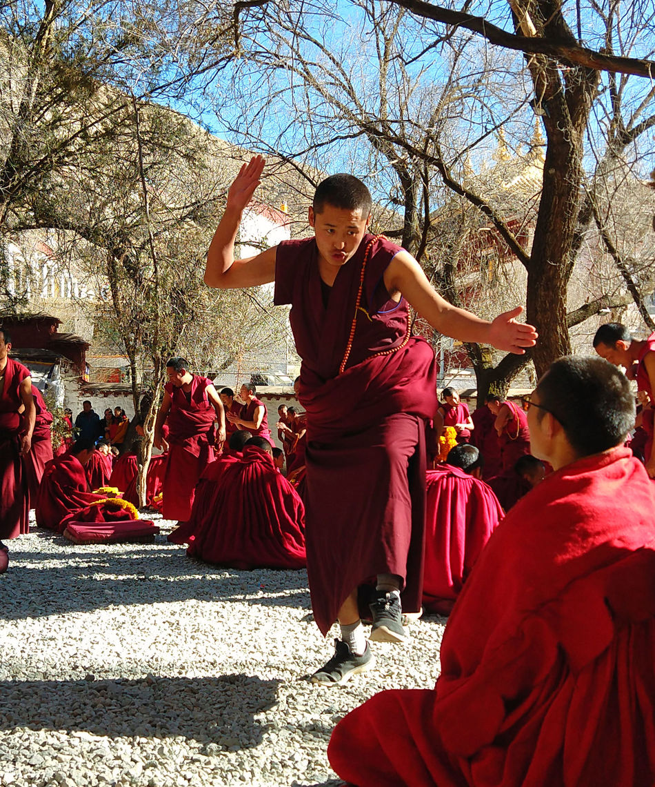Monks debating at Sera Monastery