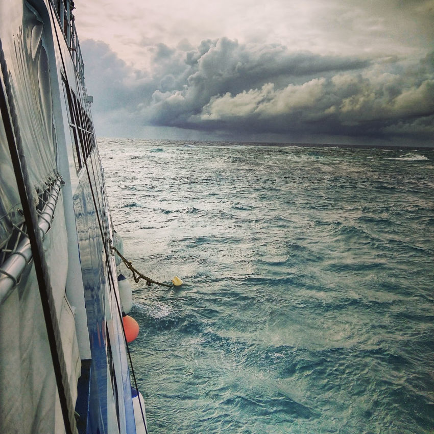 cyclone on a liveaboard on the great barrier reef