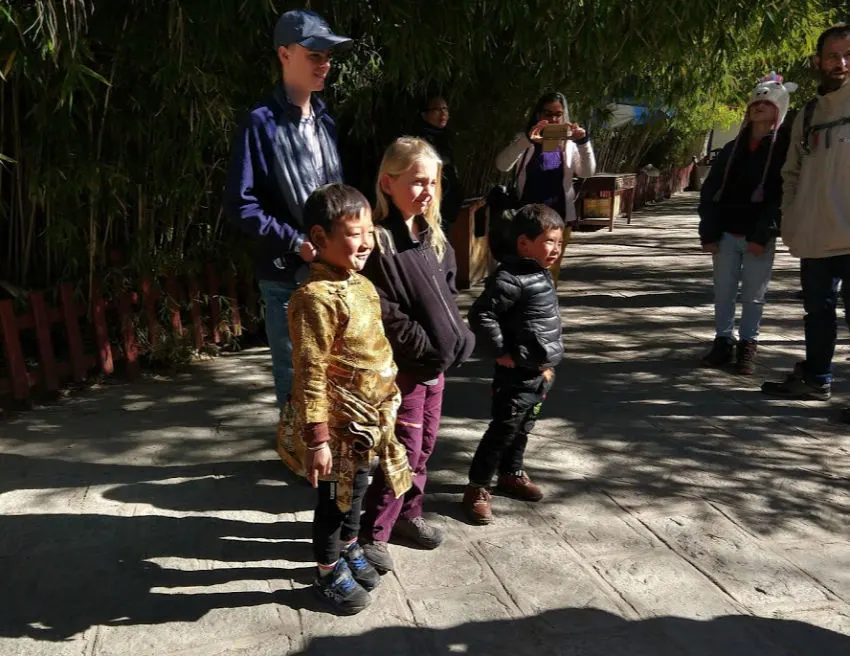 Lhasa Tibet tourists and locals