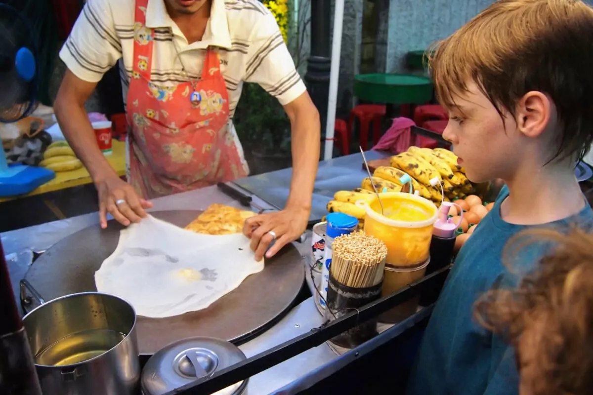 Street food in Thailand for kids