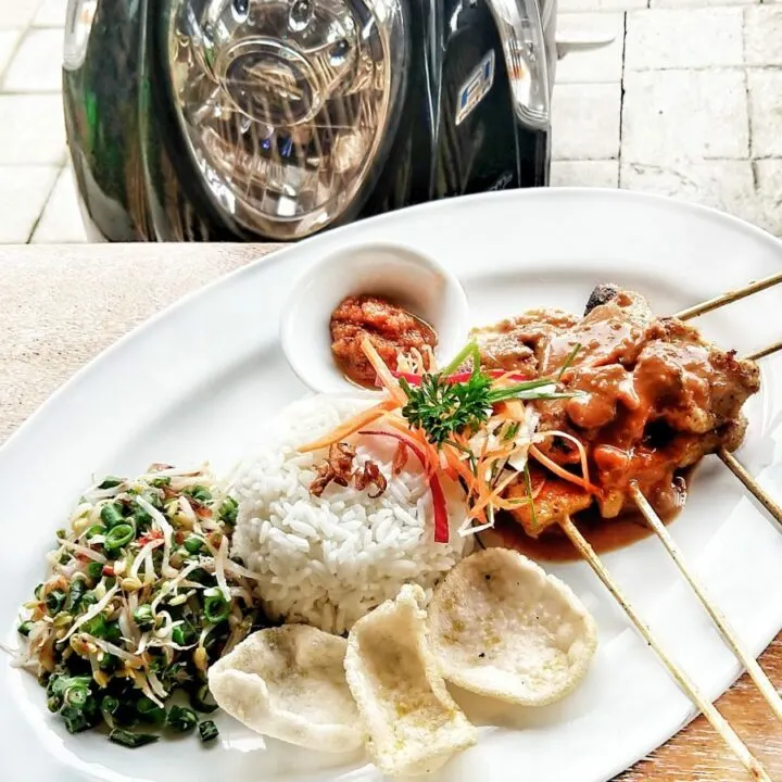 Food in Bali with Kids Tempeh Satay at a Local Warung