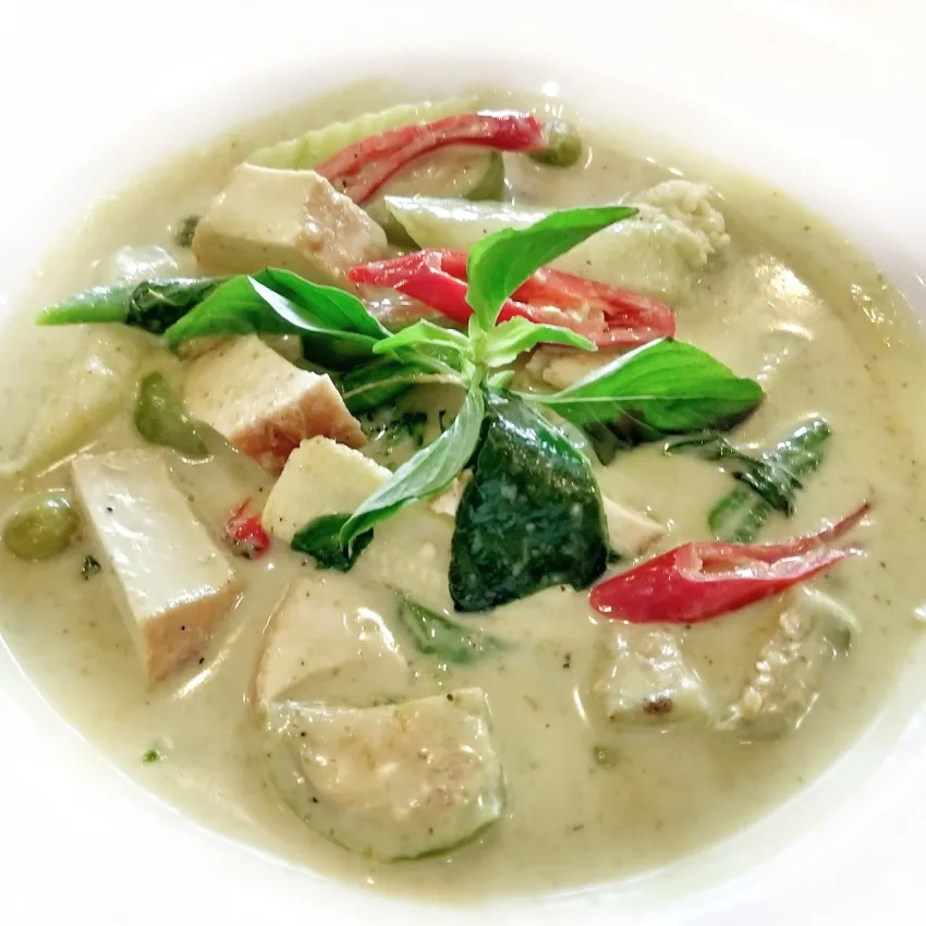 Bowl of Thai Green Curry Thai Food