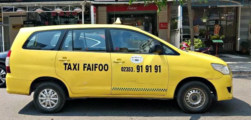 Getting from Danang to Hoi An in Faifoo taxi