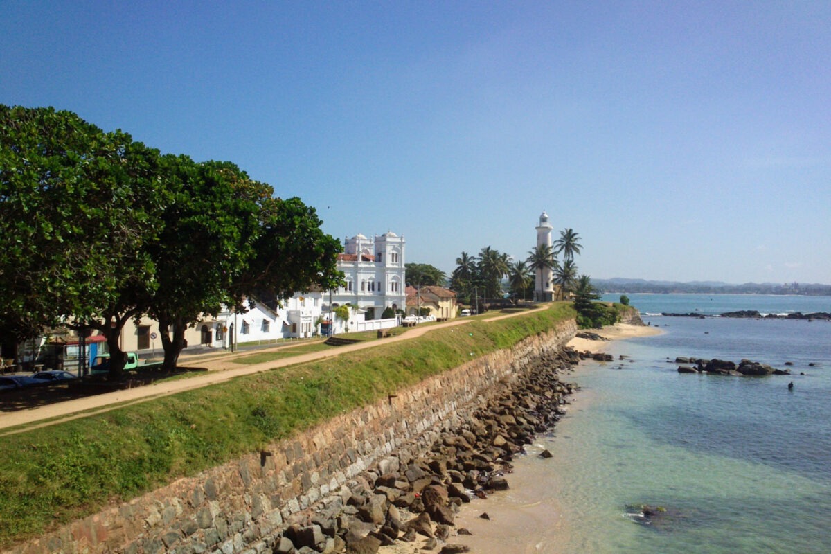 View of the sea and Galle Fort in Sri Lanka