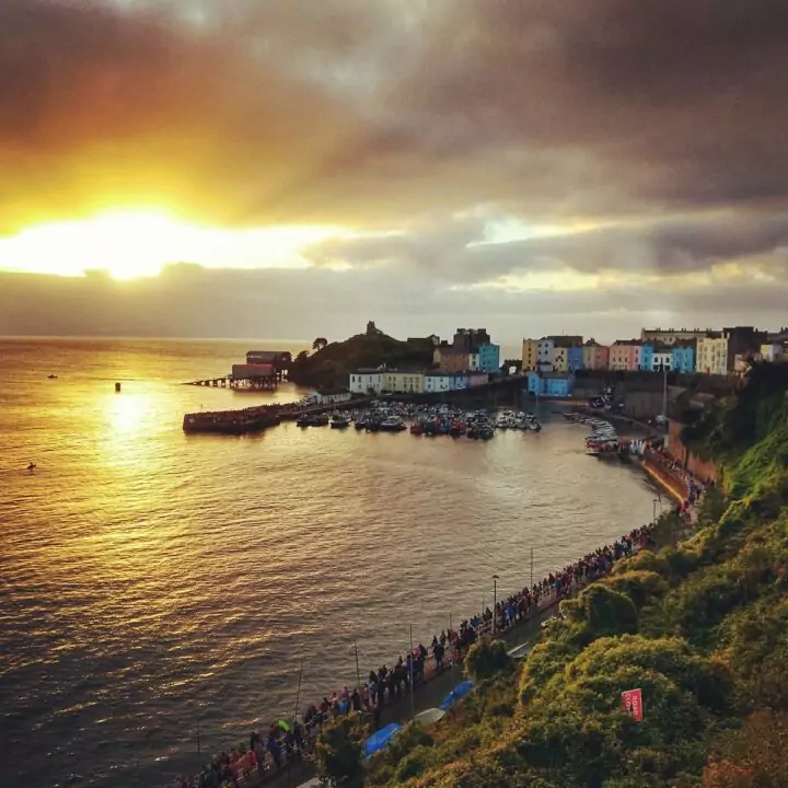 Dawn Tenby fishing harbour south wales travel destinations