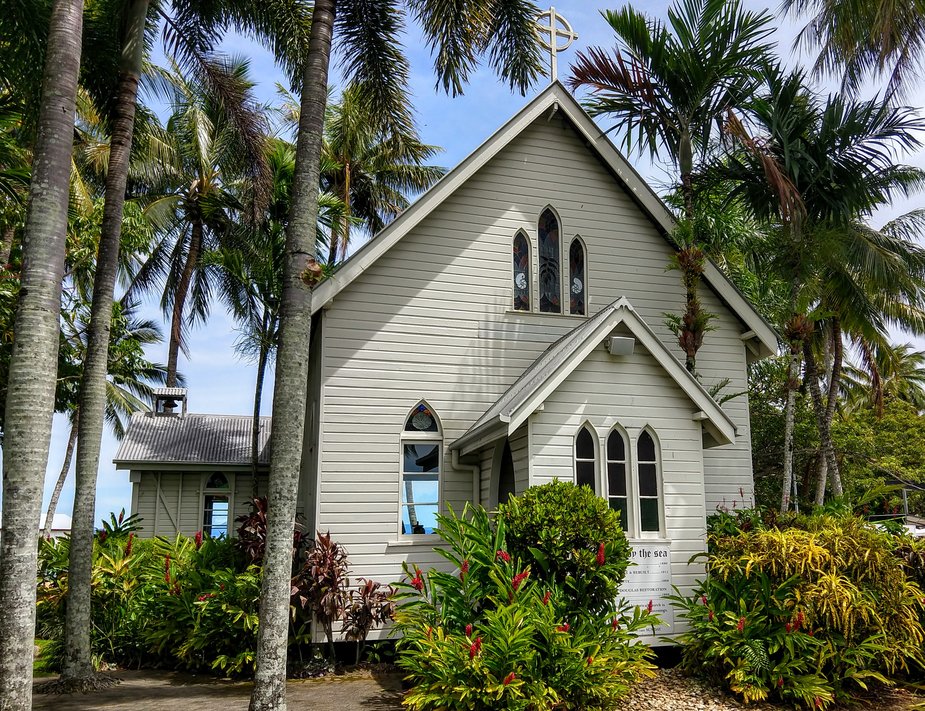 St Mary's by the sea white church chapel port douglas