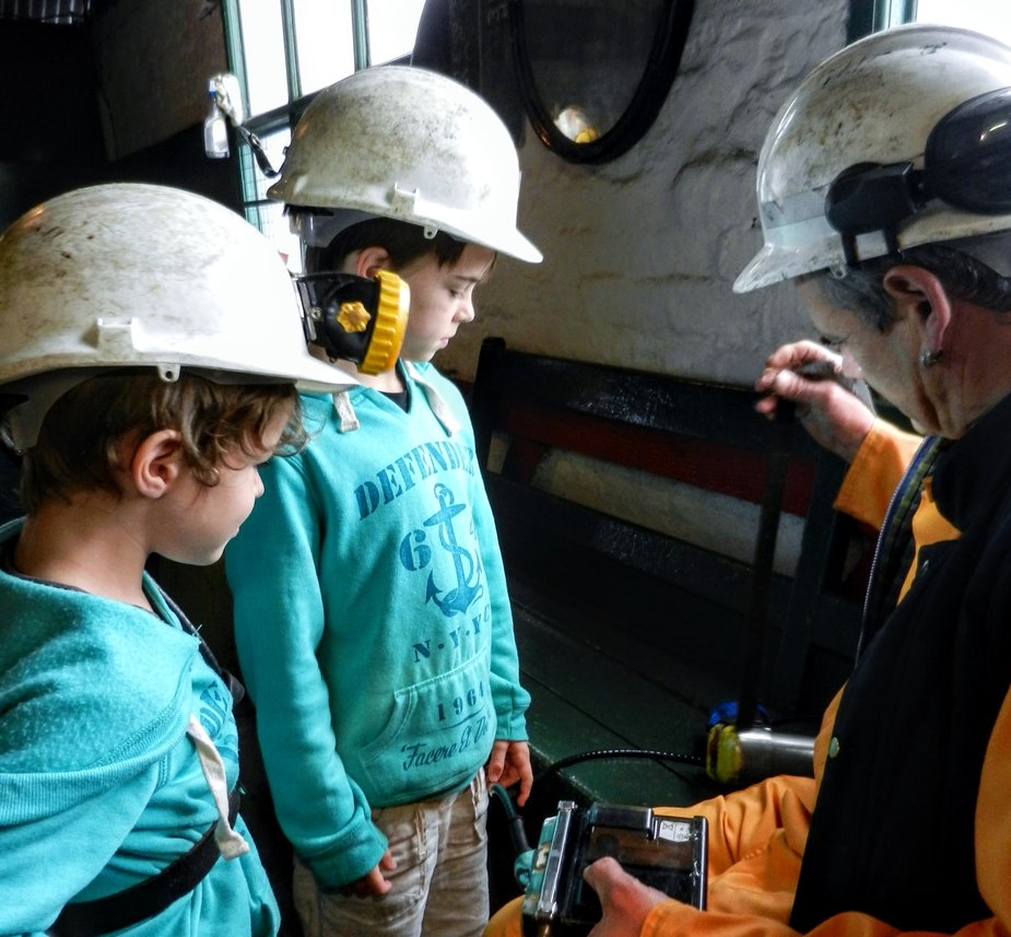Big Pit Mining Museum Wales With Kids Children with Welsh miner