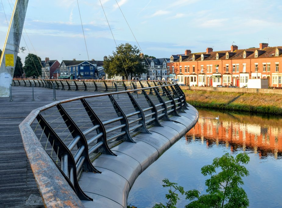 the river taff in cardiff Wales footpath