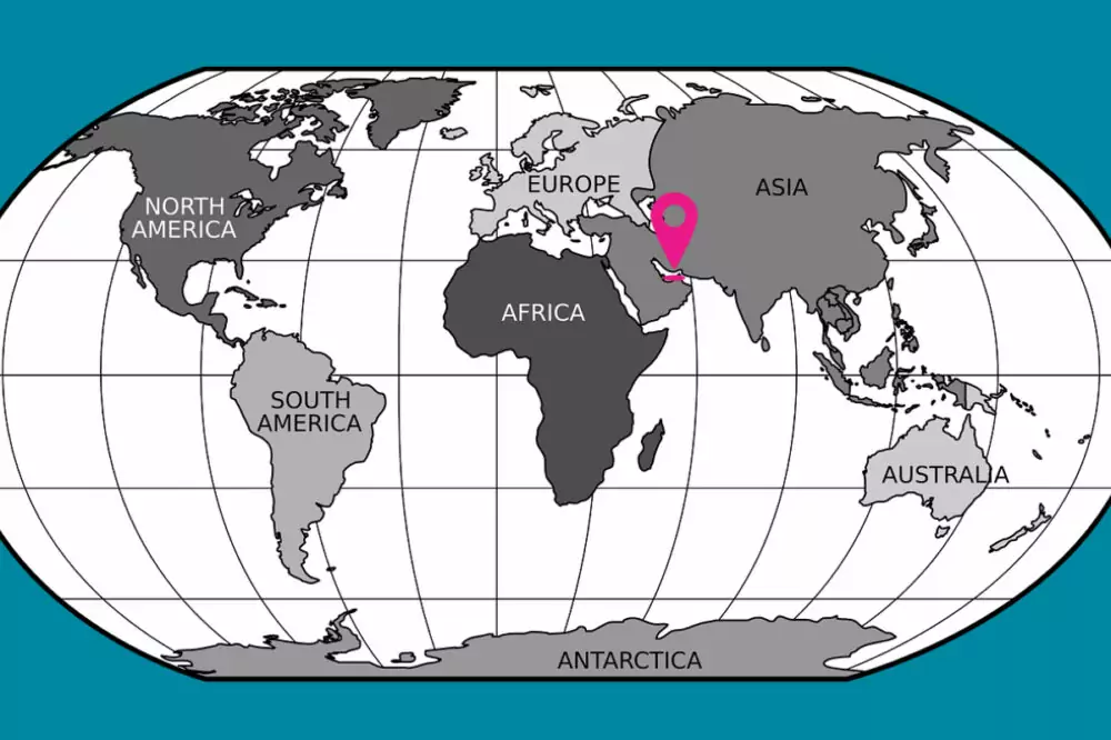 map of continents showing dubai