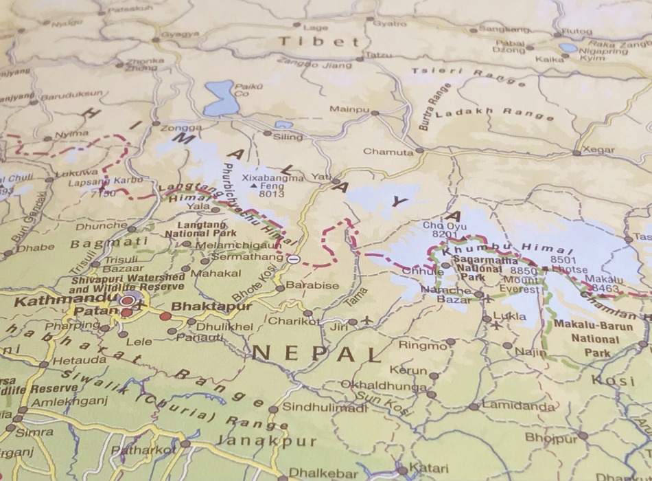 where is nepal located map