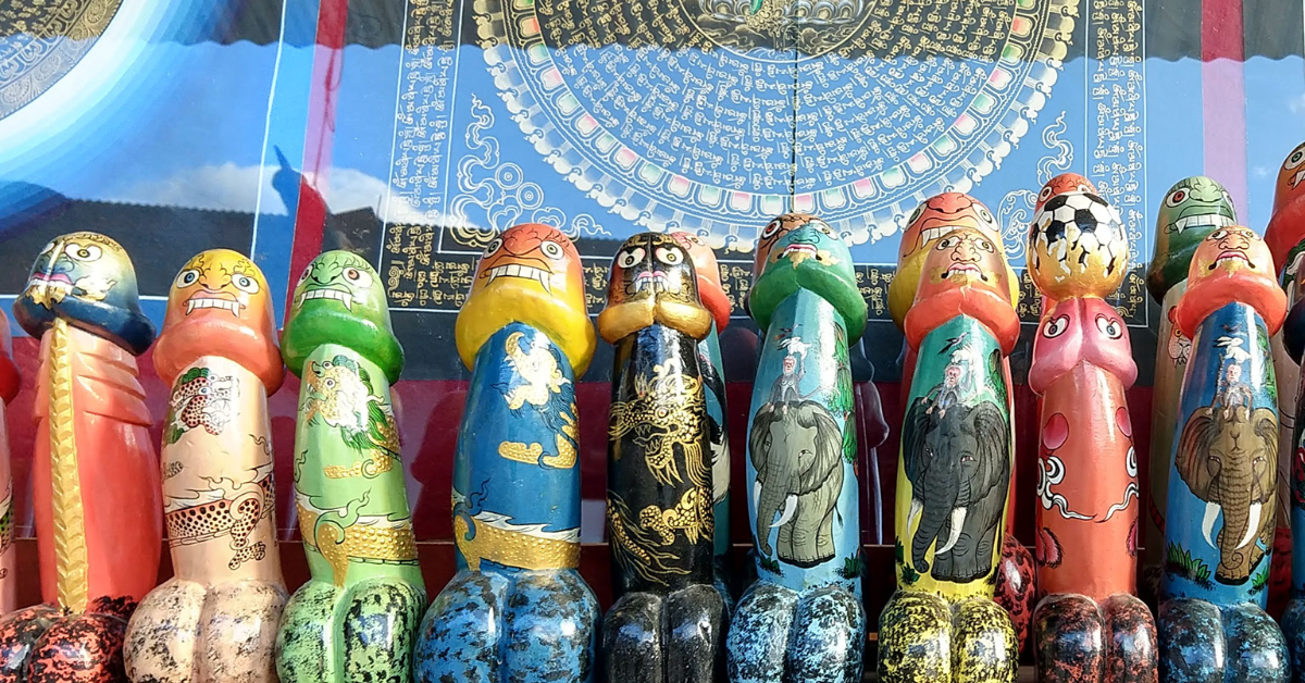 wooden bhutanese phallus souvenir