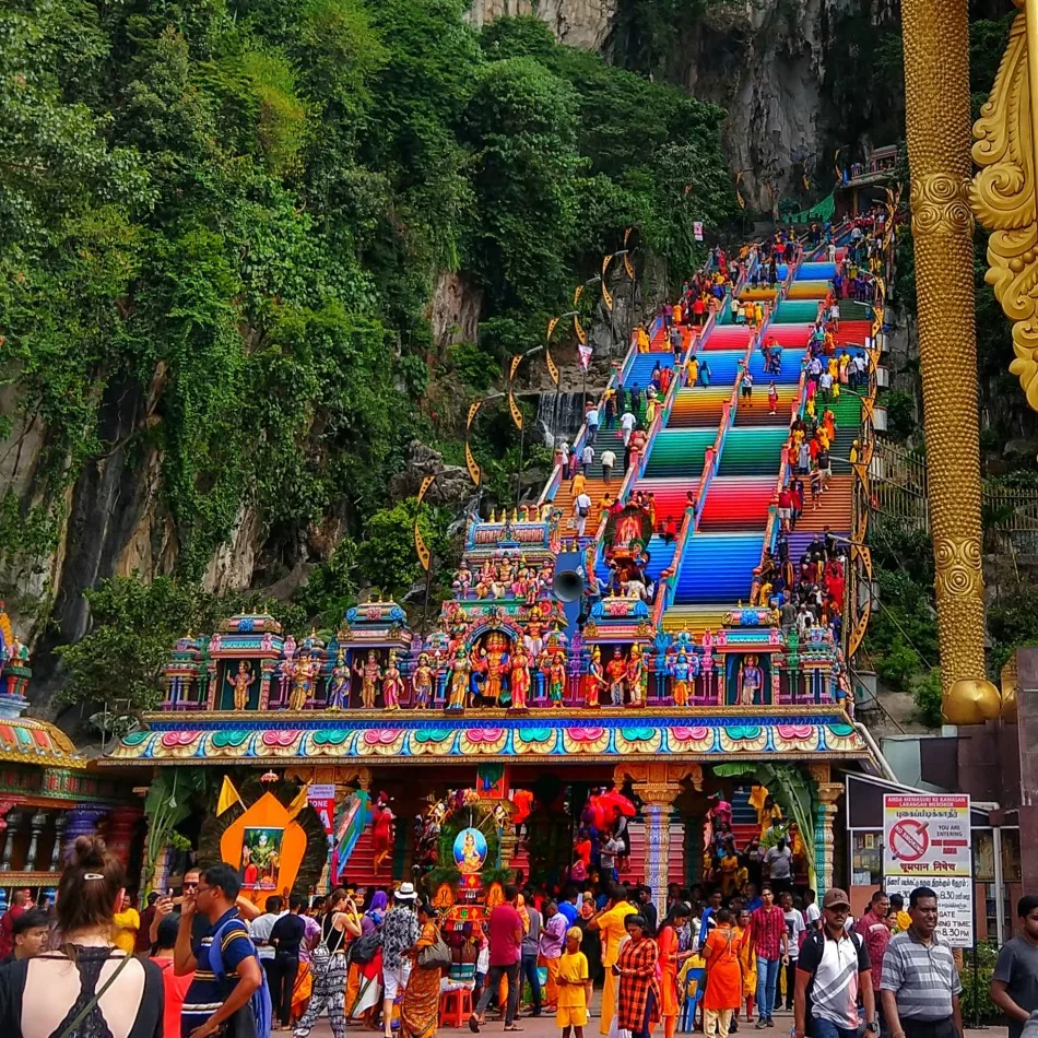 Batu Caves Kuala Lumpur rainbow stairs