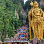 batu caves rainbow steps and statue, kuala lumpur malaysia