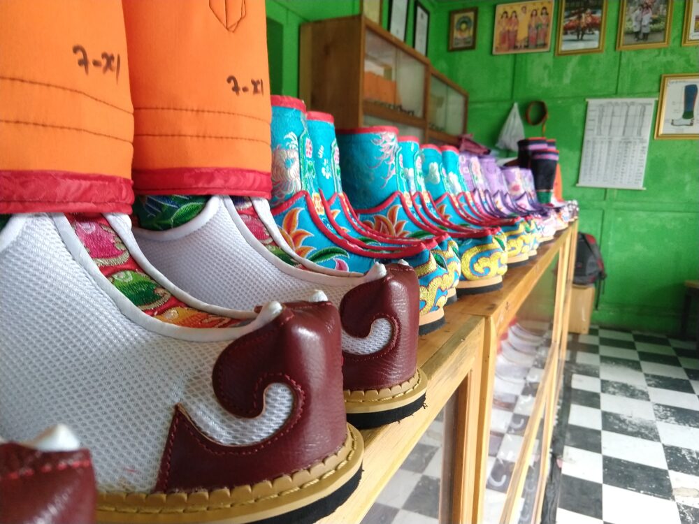 Bhutan traditional dress footwear boots shoes