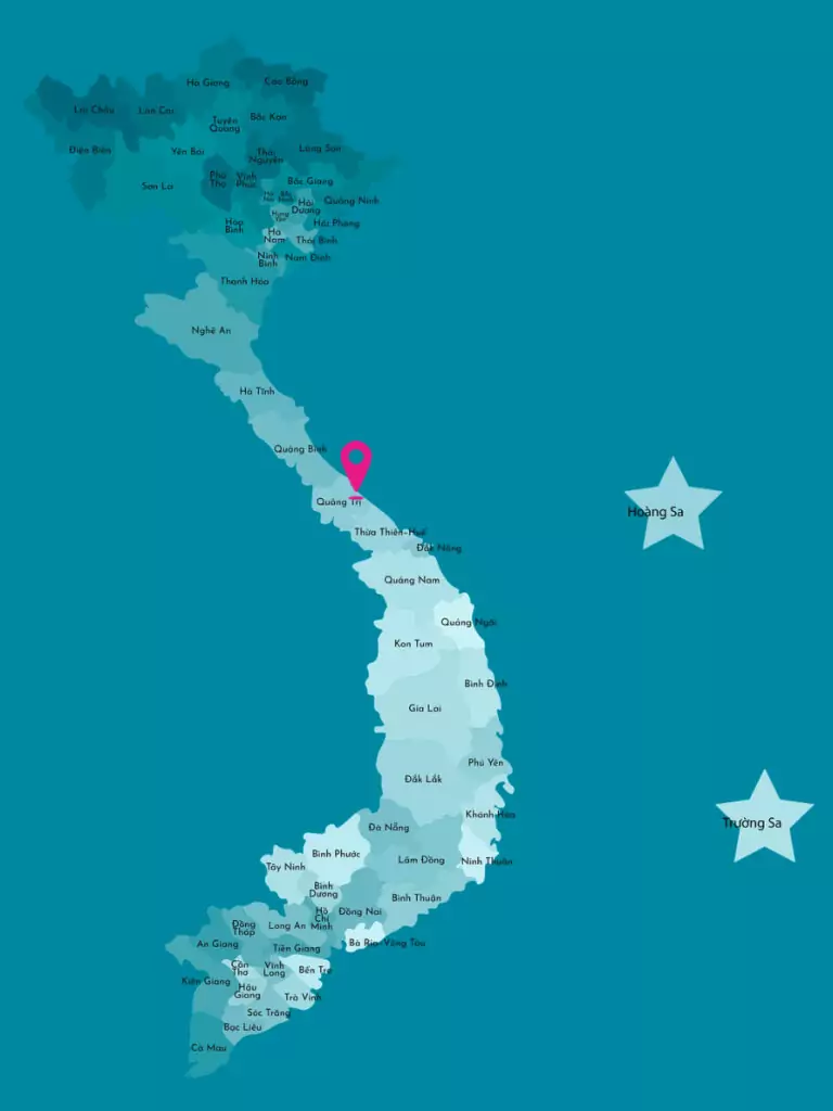 Map Vietnam where is north and south vietnam border