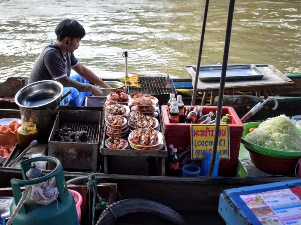 Thai floating market food