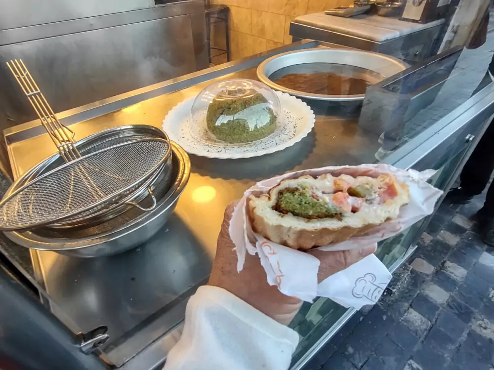Jordan trip street food falafel sandwich
