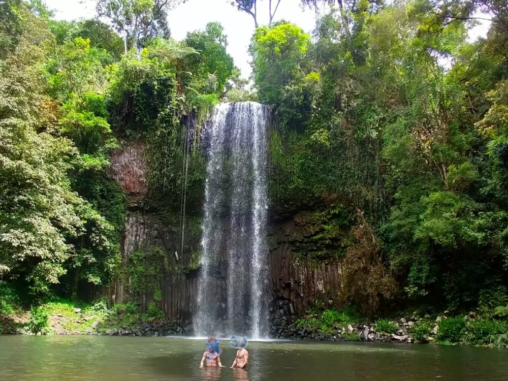 Swim in a waterfall at Millaa Milla day trip from Port Douglas