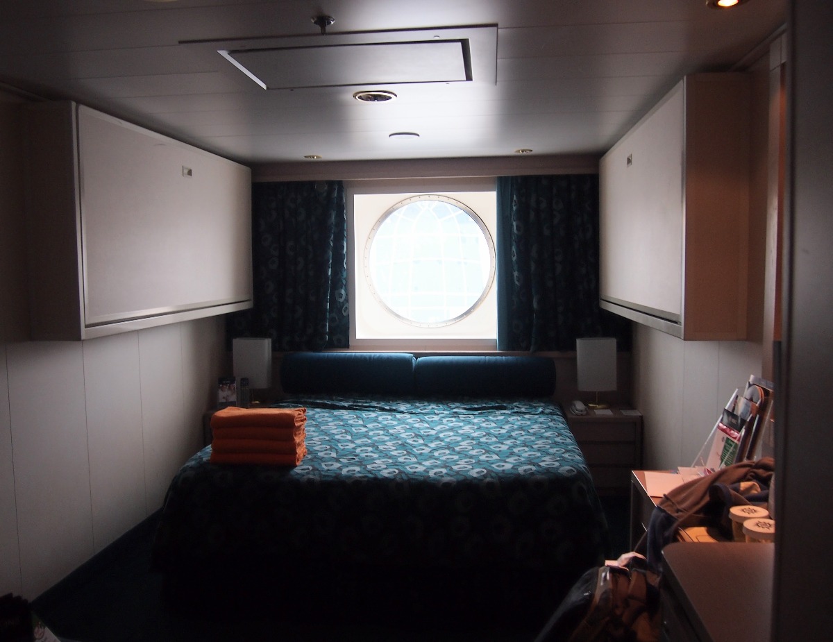 cruise ship cabin with window