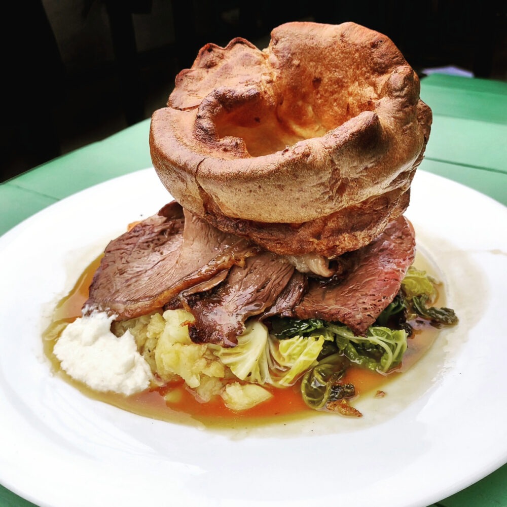 British pub lunch roast beef
