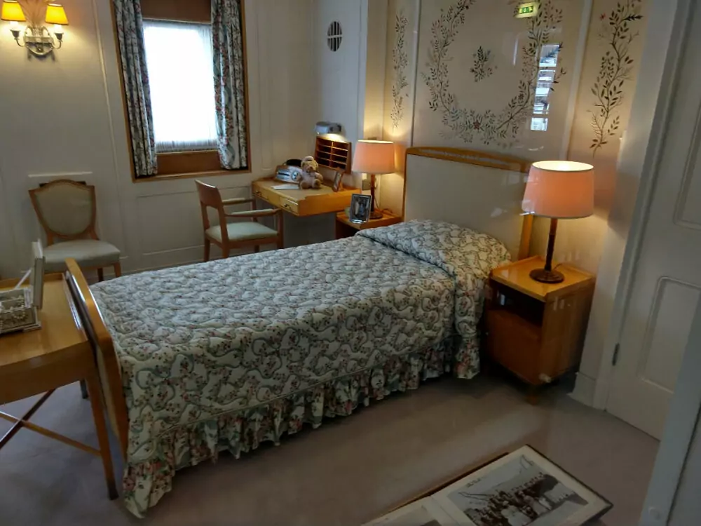 The Queen's bedroom on the Royal Yacht Britannia.