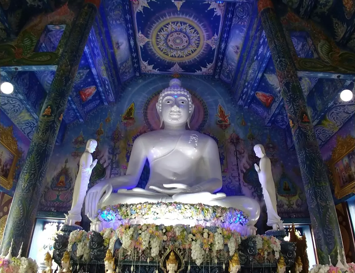 Blue Temple North Thailand White Buddha