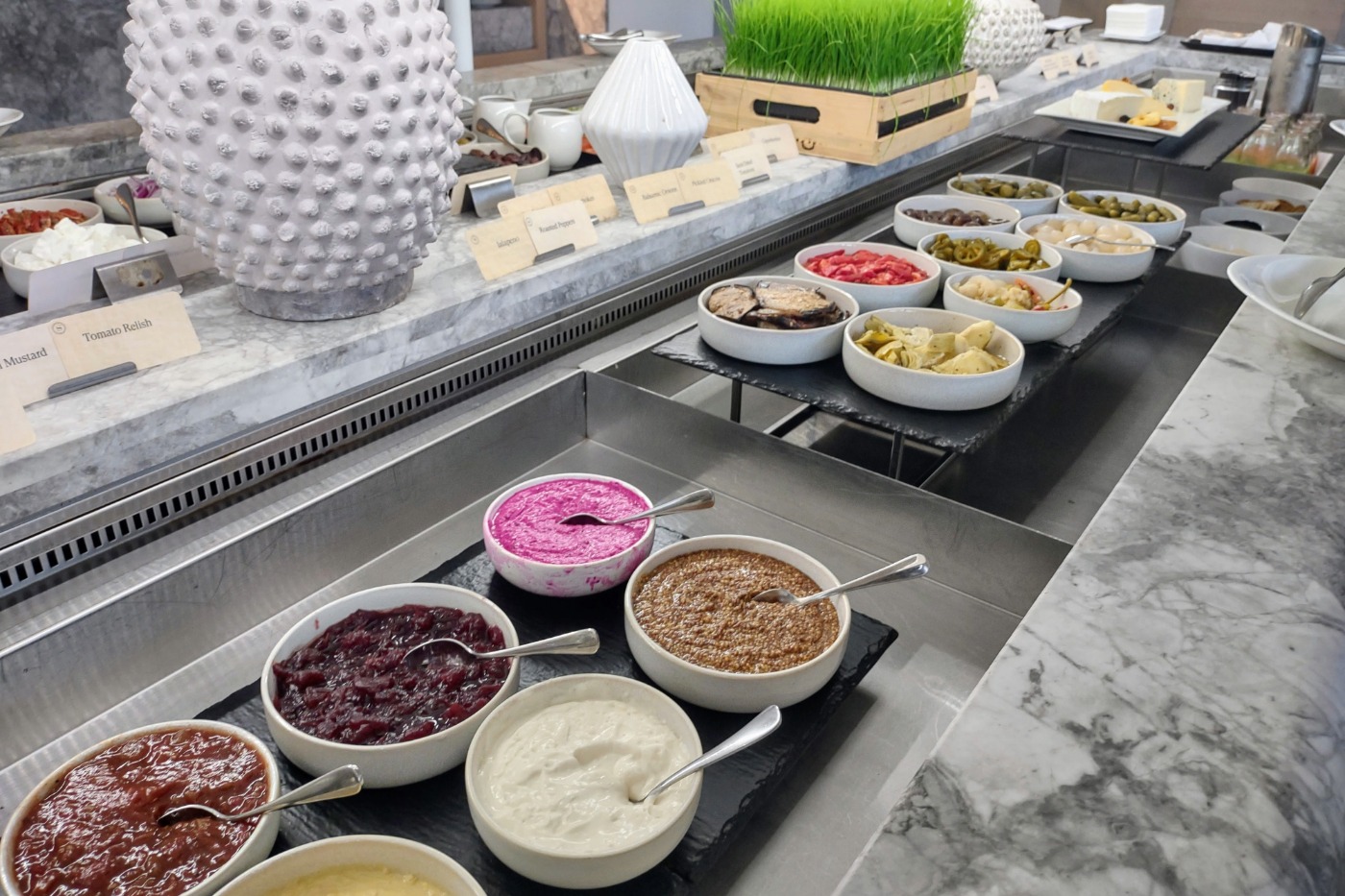 selection of kid-friendly food on a buffet