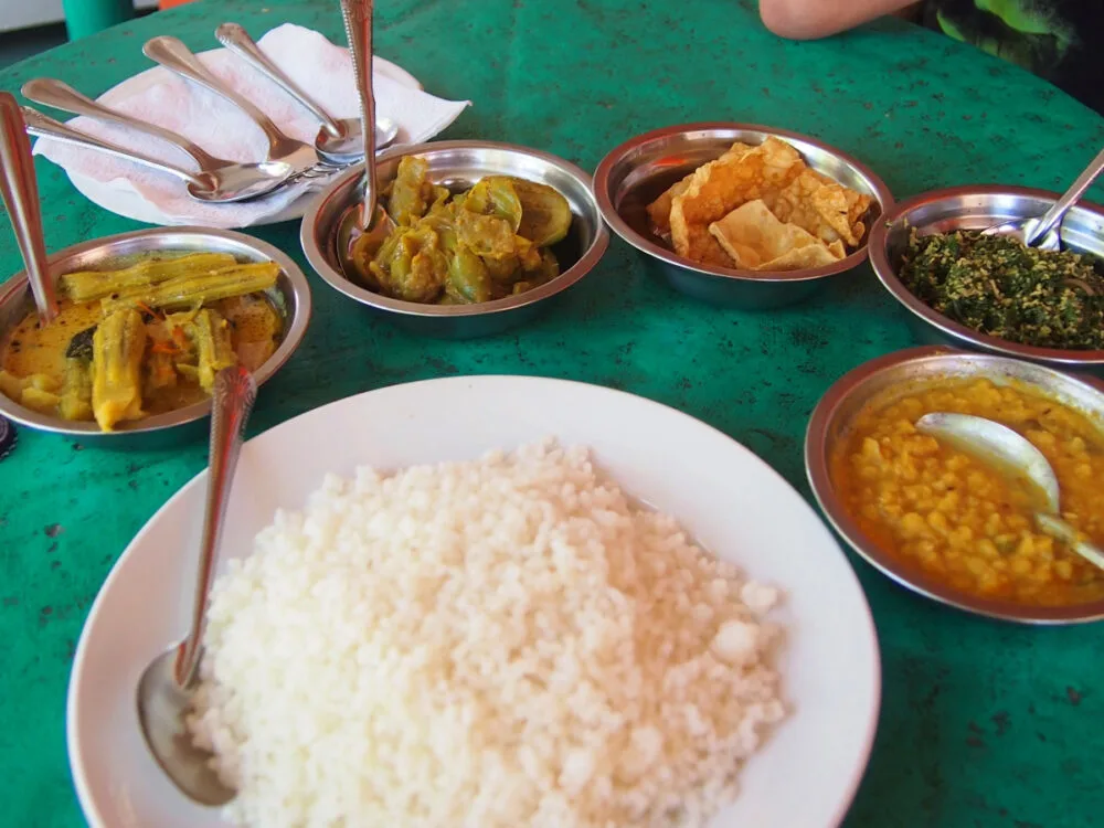 Sri Lankan curry and rice, national dish